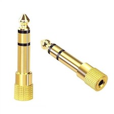 VCE 6.35mm 1/4 inch Male to 3.5mm 1/8 Female Stereo Audio Jack Gold
