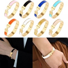 HOT NEW High Quality Classic Luxury Stainless Steel H-buckle Bracelet Size 17cm