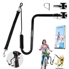 Curved Handle Dog Bike Leash Hands Free Bicycle Leash with Shock Absorber