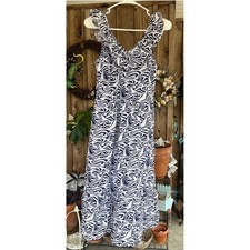 Vineyard Vines for Target Navy White Sailboat Ruffle Midi Dress Small 251010630