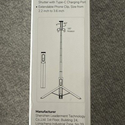 Syncwire 1.4m Selfie Stick Tripod With Wireless Remote Shutter - White New