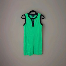 LAUREN RALPH LAUREN Barbados Grass Green Sleeveless Shirt Dress Medium Petite