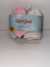 Cat  Jack Baby Girl's 10 Pair Low Cut Socks Size:6-12 Months