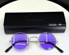 VTG UNBRANDED Gold Womens Hippie Round Full Rim Sunglasses FRAMES ONLY