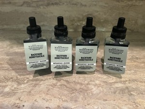 Bath Body Works Backyard Honey Suckle  Wallflower Plug In Refill Bulb Lot New 4