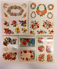 DDR Abziehbilder Schiebebilder Blumenmotive,  7 Stück