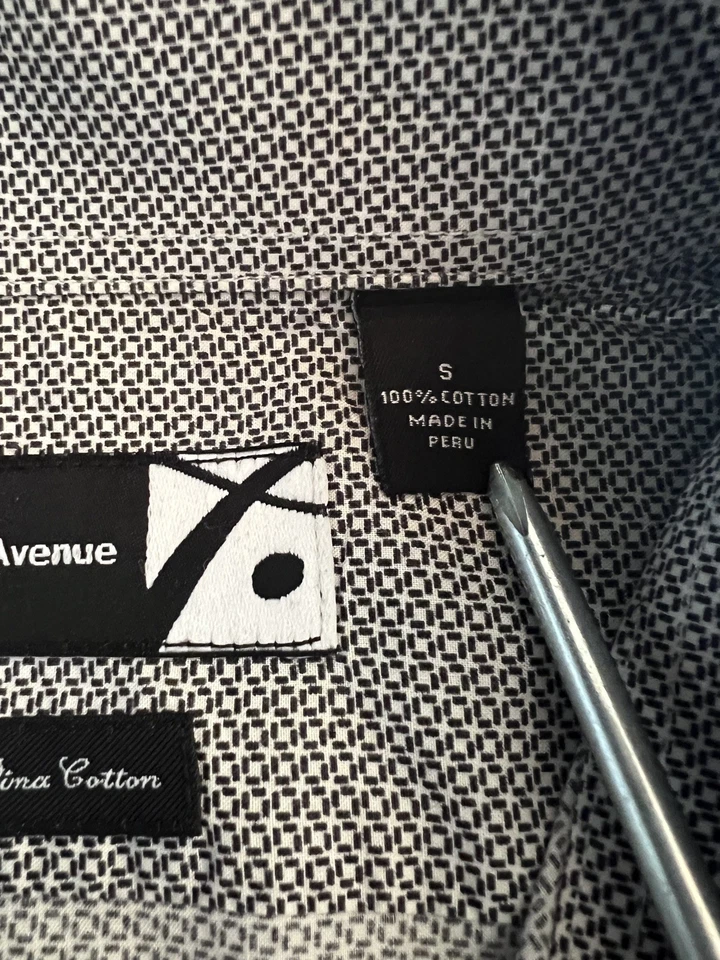 Saks Fifth Avenue Button Shirt 16 120s 2 Ply Pima Purple Plaid Work Mens - Image 4 of 4