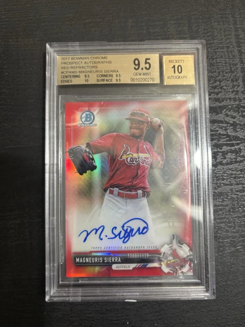 2017 Bowman Chrome Magneuris Sierra Red Refract Auto SSP BGS 9.5 10 Auto