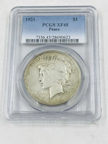 1921 PCGS Silver Peace Dollar XF45