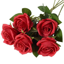 1/5/10/20pcs Roses Artificial Flowers Rose Flower Branch Artificial Red Roses
