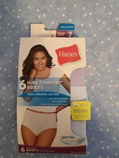 Hanes Women's Pure Comfort Briefs 6 Pair Open Pack Size 7 Free Ship WP135