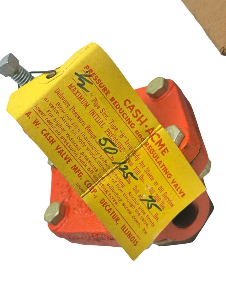 NOS Cash Acme 1/2" Steam Oil Pressure Reducer Regulator Valve 50-125 PSI 2861 B - Image 4 of 4