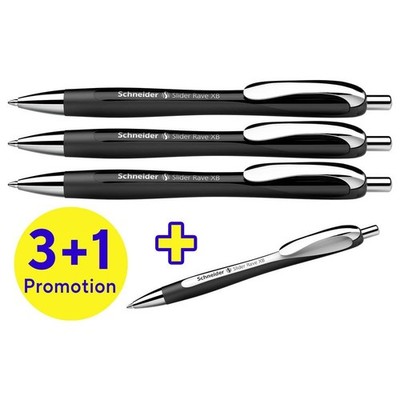 4er Multipack Schneider Schreibgeräte Slider Rave XB 132584 Kugelschreiber 0.7