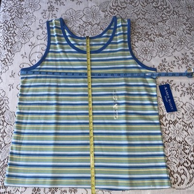 Karen Scott Sport Striped and Floral Pattern Sleeveless Shirts Size Large NWT
