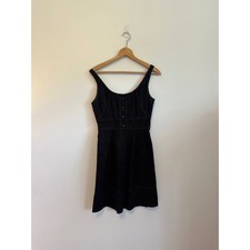 Marc by Marc Jacobs Black Swiss Dot Cotton Mini Dress | Size 2
