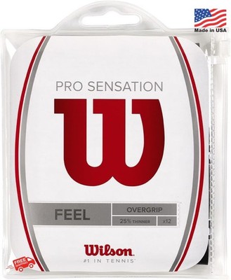 Wilson Pro Sensation Tennis Overgrip Black 12 Pack Extra Thin