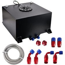 15 Gallon Black Aluminum Fuel Cell Gas Tankcaplevel Sendersteel Fuel Line Kit