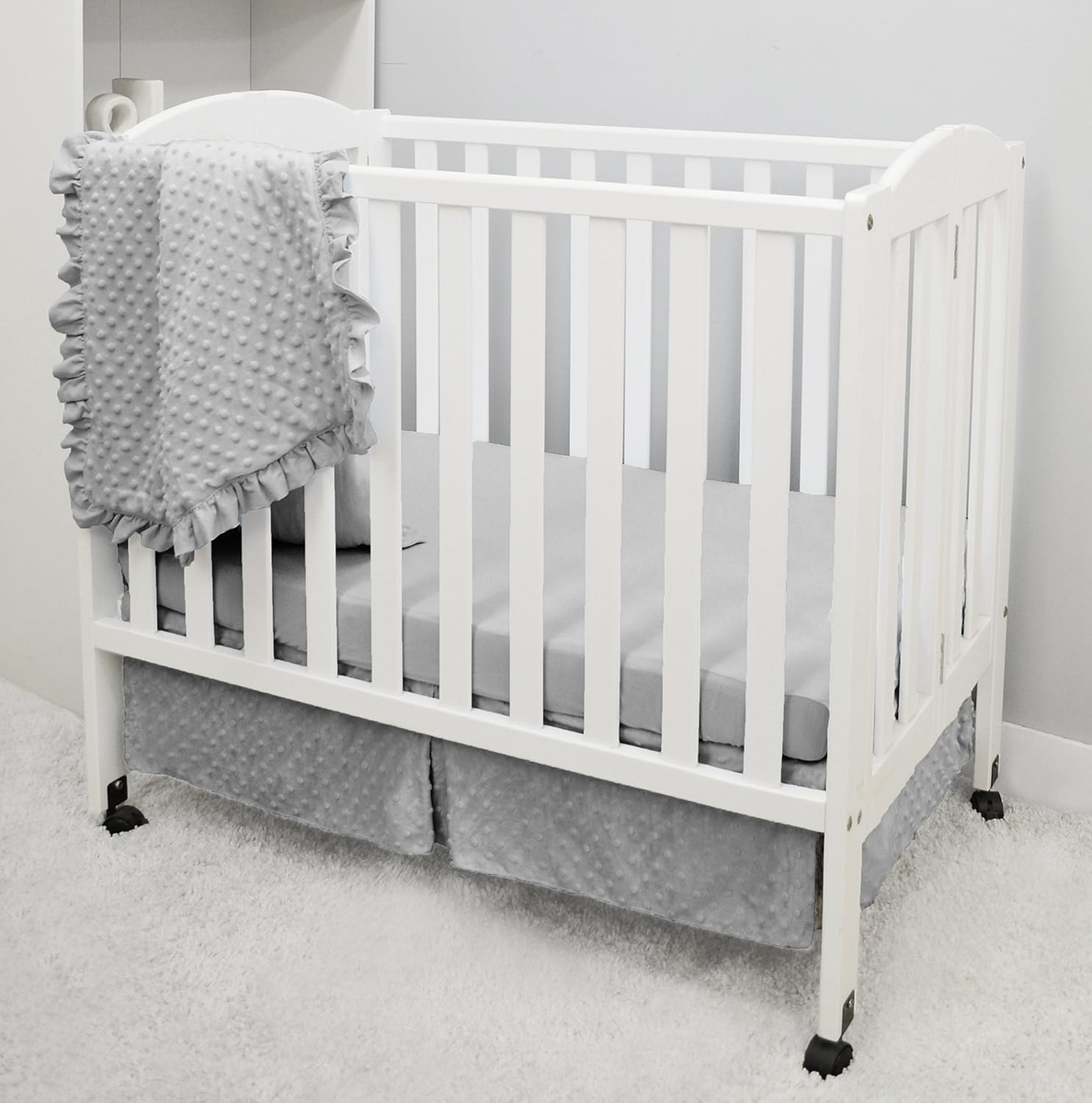 Mini Crib Skirt SheetWorld Fitted 100% Cotton Percale Pack N Play