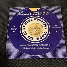 Rare Buff Tan view-master reel single 126 Yellowstone National Park Wyoming 1E