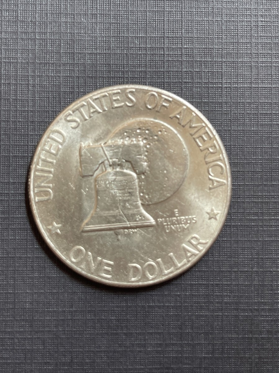 1776-1976 D Eisenhower Liberty Bell Moon Silver One Dollar US Type