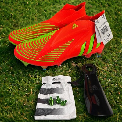 Adidas Predator Edge+ SG Mens Size 9 Laceless Elite Soccer Cleats Solar Red $300