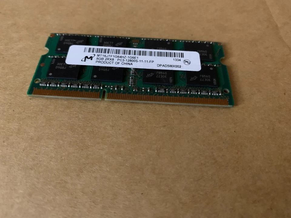 MICRON 8GB 2RX8 PC3-12800S DDR3 1600MHZ LAPTOP SDRAM MT16JTF1G64HZ-1G6E1 L9-3(6) - Image 2 of 4