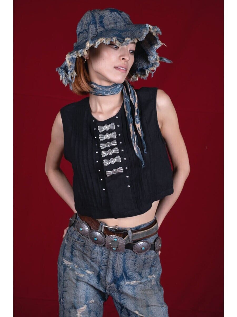 Kapital 12oz Magpie Denim Radio Tulip HAT Indigo Dark Kapital 12oz Magpie Denim Radio Tulip HAT Indigo Dark