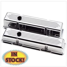 Billet Specialties 95220 - Ball Milled Tall Valve Covers for SB Chevy - Polished