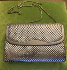 Silver Metal Mesh Evening Should Crossbody Bag Purse Formal