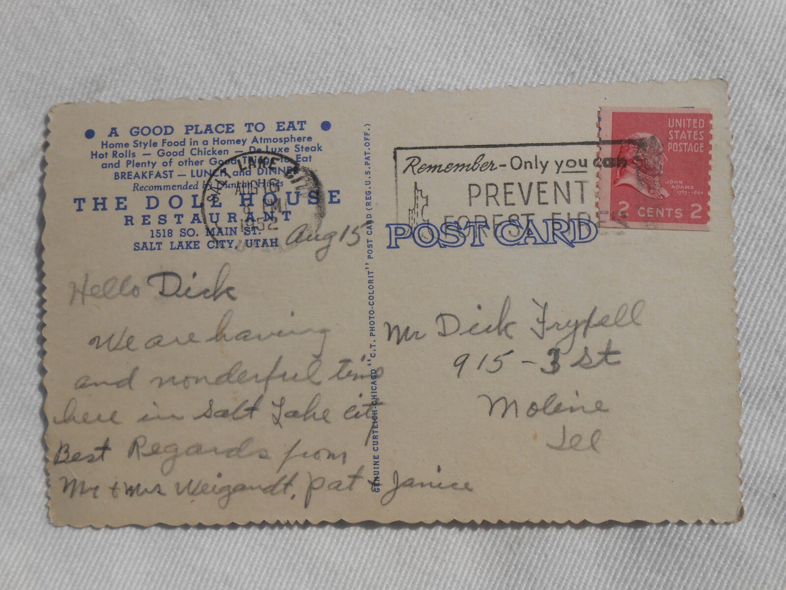 Vintage Salt Lake City Utah Duncan Hines Postcard The Doll House