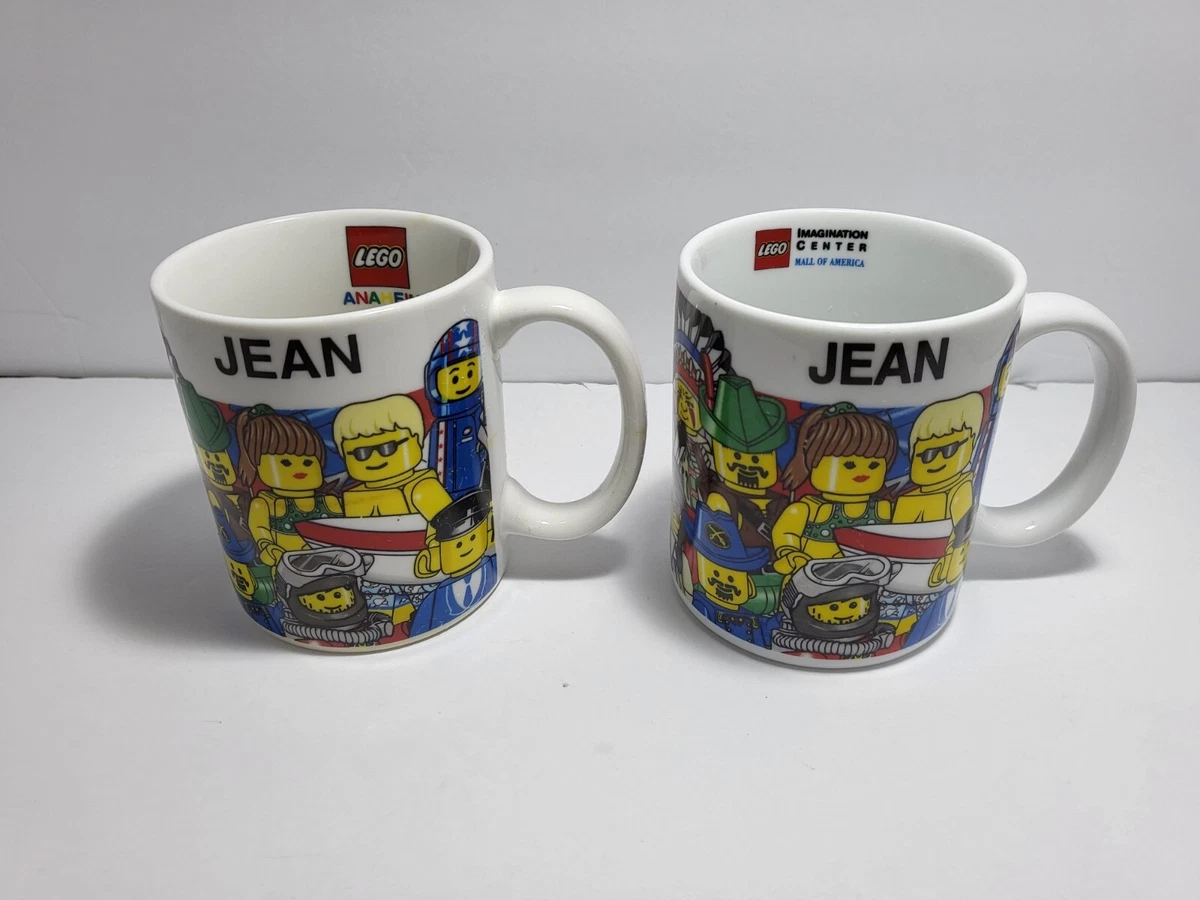 Two Vintage Legoland California Ceramic Coffee Mugs Cups Jean Lego 1998 Mug Cup