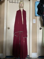 Maroon Professional Egyptian Billy Dance Shawl and Skirt Set Authentic Costume