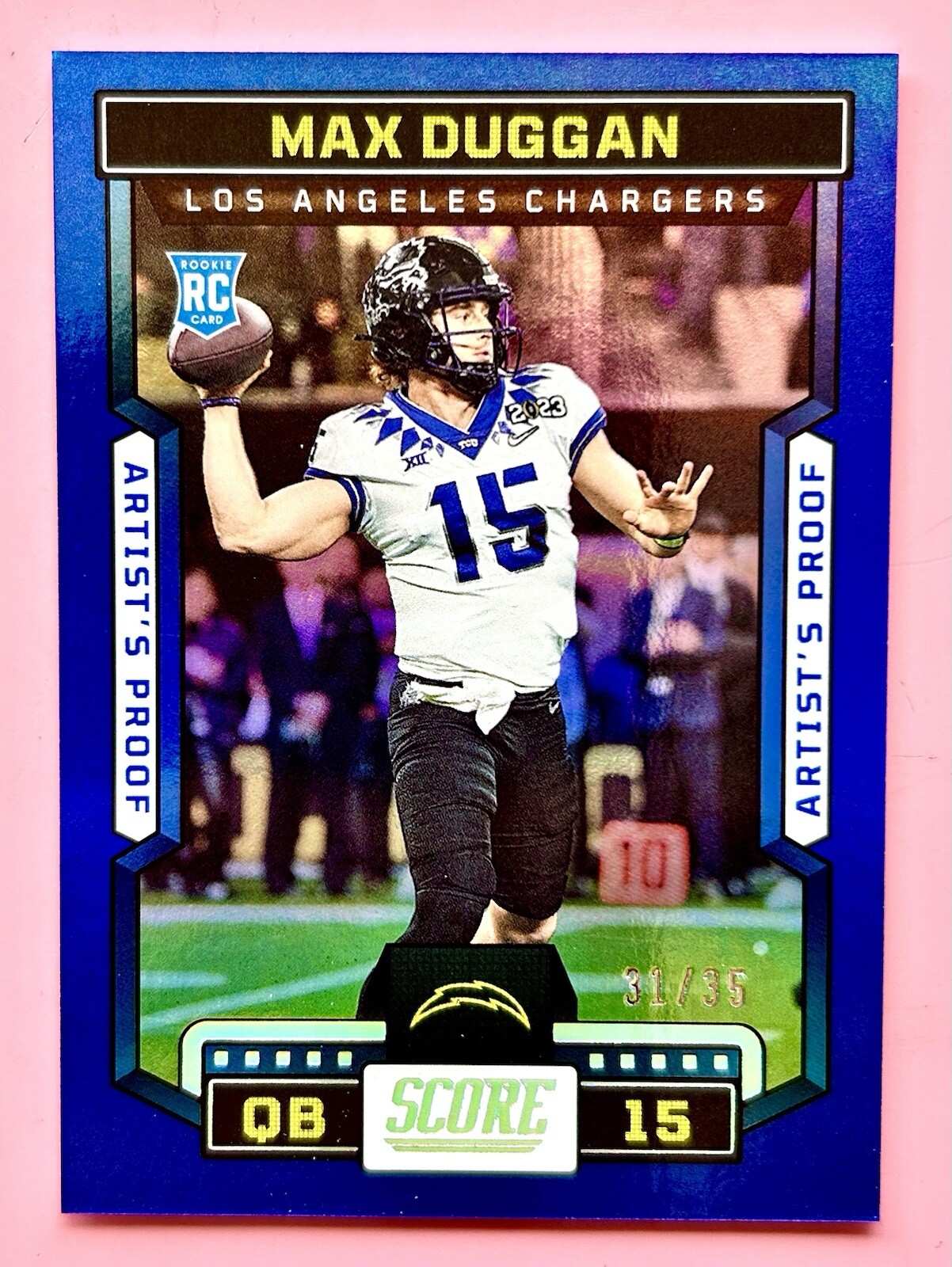 2023 Score Max Duggan /35 Artists Proof Rookie. Sharp Card. Investment. 