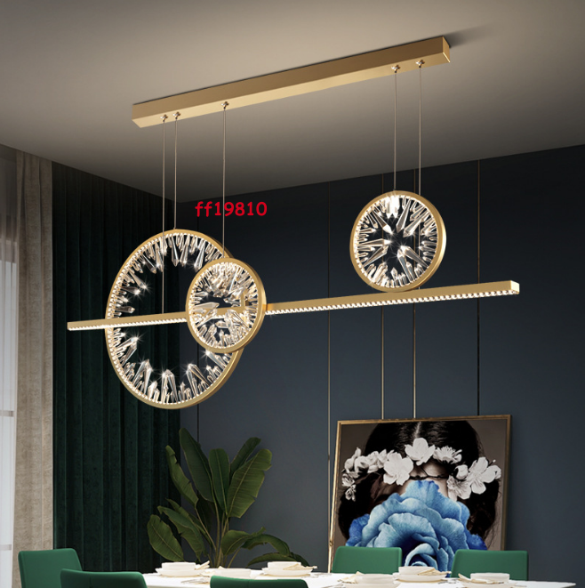 Modern Gold Crystal Chandelier Ring Light for Dining Room Ceiling-image