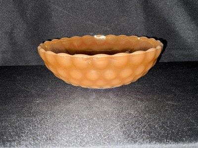 1950s-60s Anchor Hocking Fire King Peach Lustre Bubble Glass Master Berry Bowl