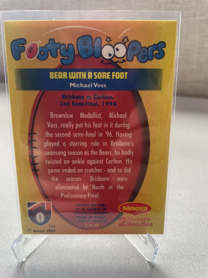 1997 AFL Michael Voss Maggi 2 Minute Noodles Bear With A Sore Foot - image 2 of 2