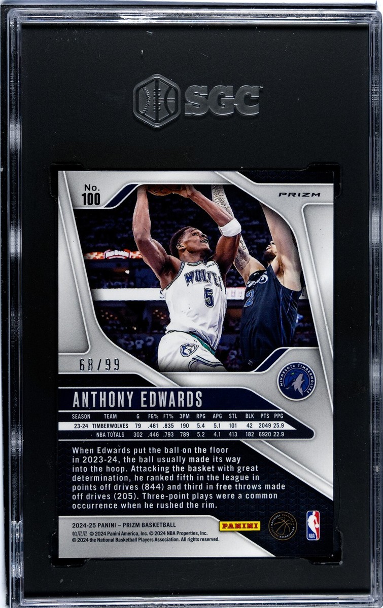 2024-25 Panini Prizm - Anthony Edwards #100 Blue Pulsar