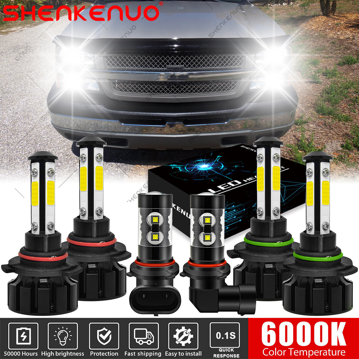 Bombillas De Faro Para Chevy Silverado 1500 2500hd 2007-2015 | Meses