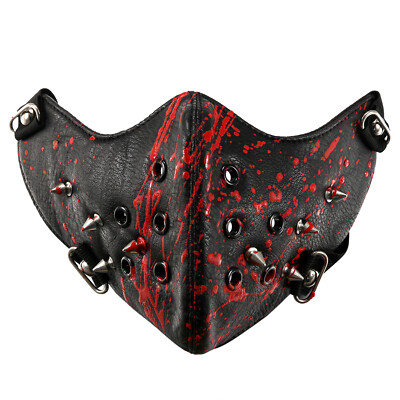 Punk Spike Rivet Skull Half Face Sport Mask Outdoors Motorcycle Biker Protection