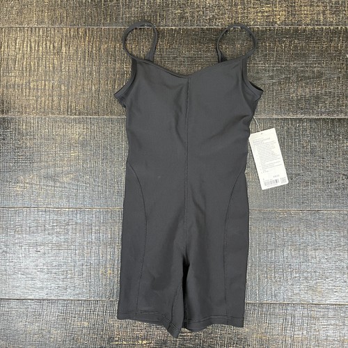 NWT Lululemon Ribbed Contoured Unitard 6" Black Suit Women's Size 4