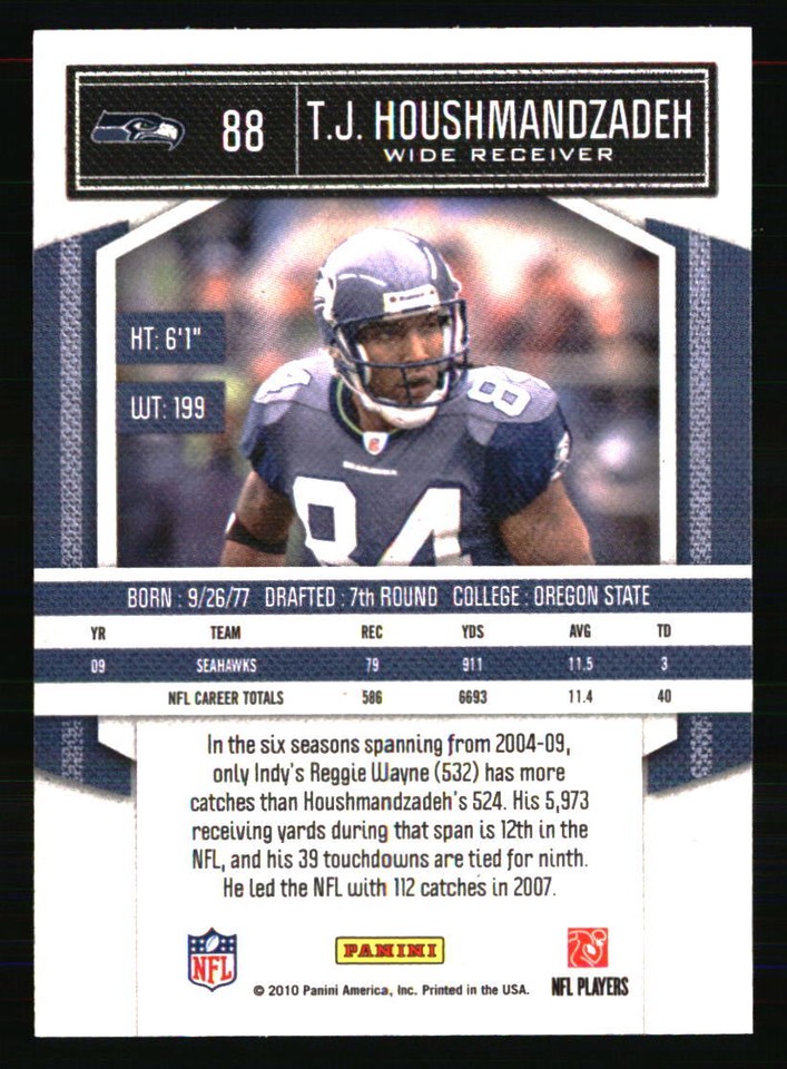 T.J. Houshmandzadeh 2010 Panini Classics #88 FOOTBALL Card | eBay