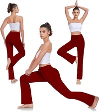 ADANIKI Modal Comfy Drawstring Flared High Waisted Yoga Pants Sweatpants XXL Red