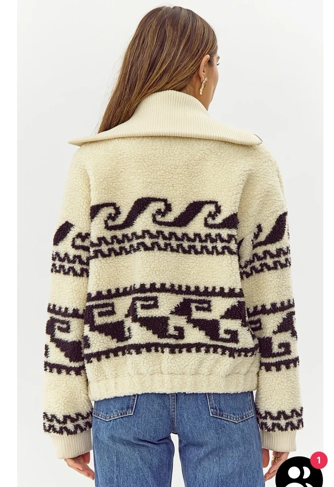 Anthropologie Greylin - Chaqueta polar - Mediana - Blanco y negro - Nueva $163 Foto 2 de 4