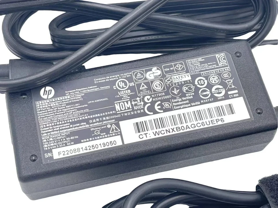 Genuine OEM Big Barrel HP Laptop Charger AC Power Adapter 65W 19.5V 3.33A 902990 - Image 3 of 4