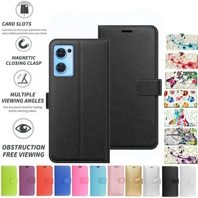 Für Oppo Find X5 Lite Etui Leder Flip Folio Buch Geldbörse Cover