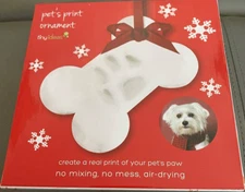Pet Paw Print Christmas Tree Ornament by Tiny Ideas for Dog or Cat Air-Dry - NEW