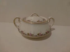 Vintage Homer Laughlin China Sugar Bowl Empress Shape Rose Lattice c.21  (SZ5  