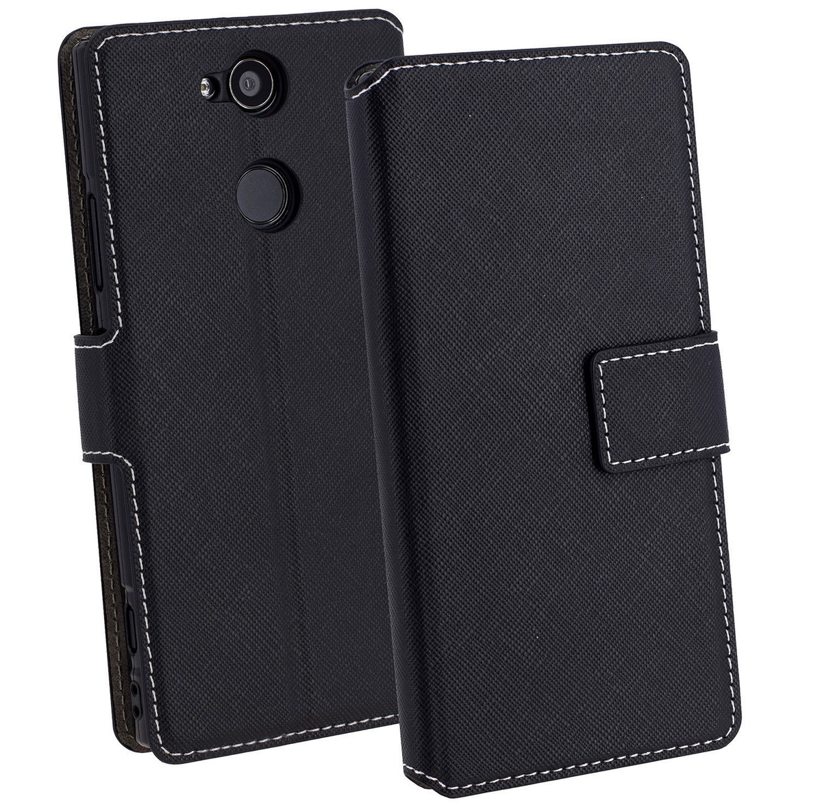 Suncase Leder-Hülle Für Sony Xperia XZ2 – Mit Standfunktion, Kartenfach & Bruchfester Innenschale