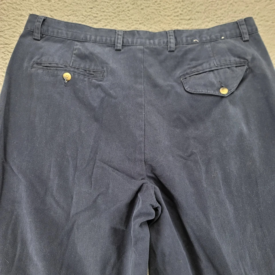 Брюки мужские Nautica 40x30 синие прямые плиссированные с манжетами повседневные опрятные - Изображение 4 из 4