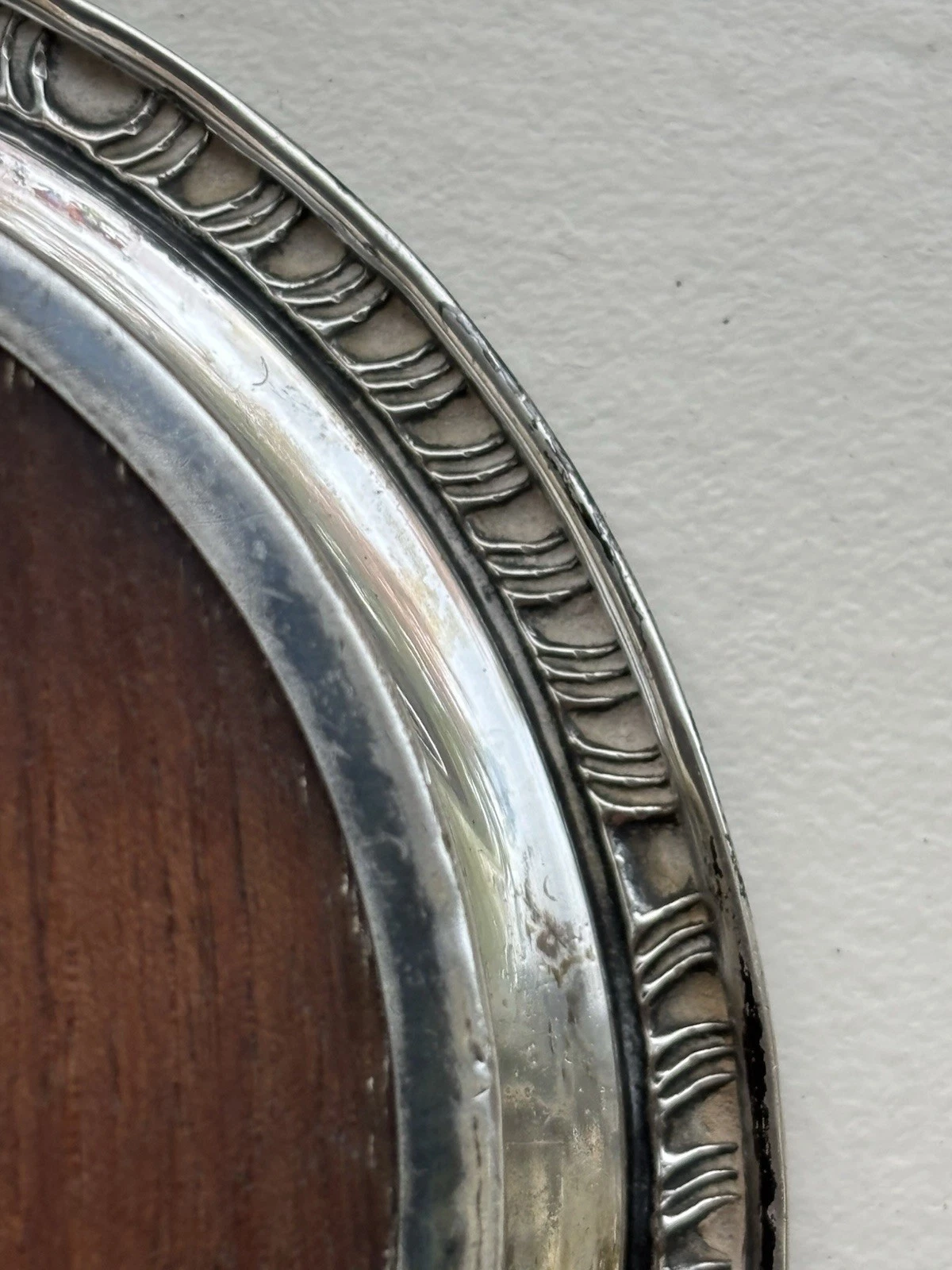 Set Of 5 Vintage Sterling Trivets With Wood Centers 925 3.70” Wide - product detail image 9